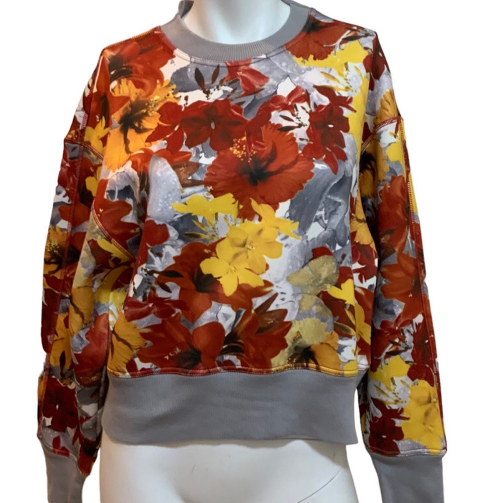Adidas by Stella McCartney floral pattern cropped sweatshirt